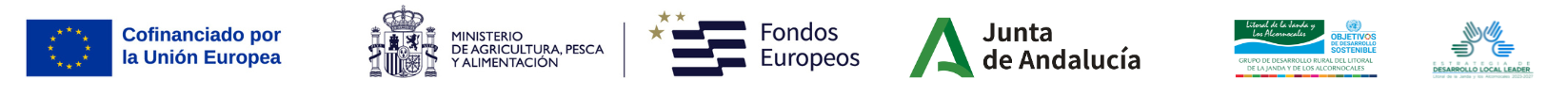 Cofinanciado por la Unión Europea. Ministerio de Agricultura, Pesca y Alimentación. Fondos Europeos. Junta de Andalucía. GDR y ODS. Estrategia de Desarrollo Local LEADER.